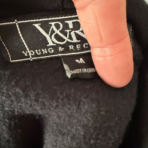 Young & Reckless Womens Cropped Hoodie Sweatshirt Black & Yellow - Picture 7 of 7